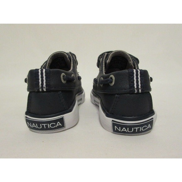 Toddler Boys Size 6 US NAUTICA Navy Blue Boat Shoes Hook and Loop Easy On NEW! - Picture 3 of 11